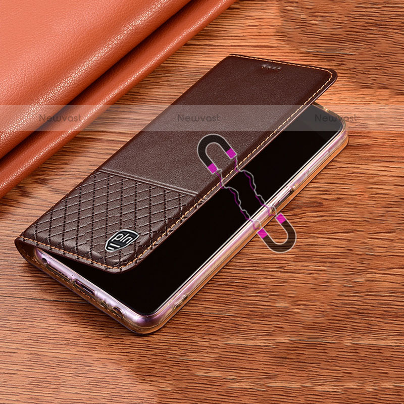 Leather Case Stands Flip Cover Holder H07P for Oppo A53s