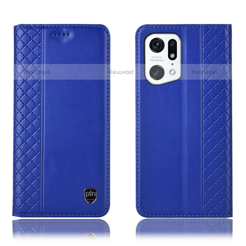 Leather Case Stands Flip Cover Holder H07P for Oppo Find X5 Pro 5G