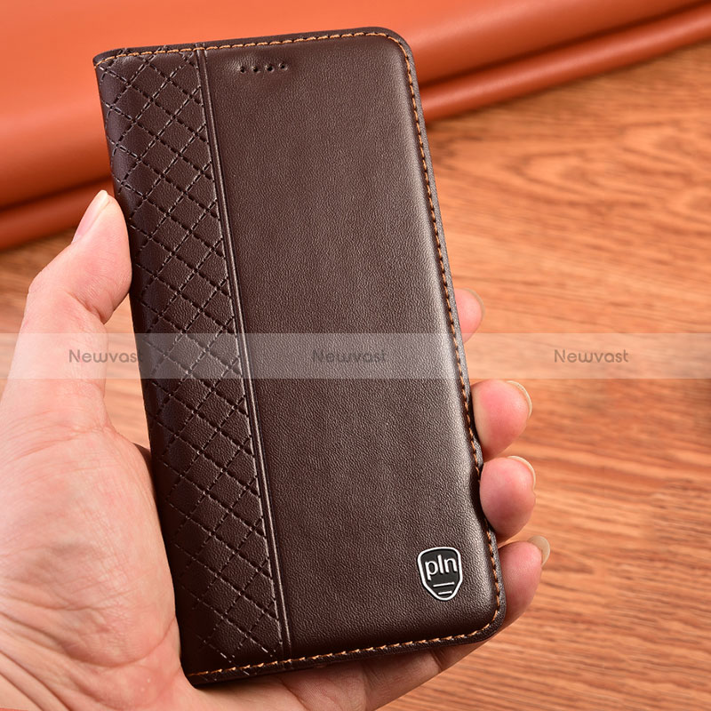 Leather Case Stands Flip Cover Holder H07P for Oppo K10X 5G