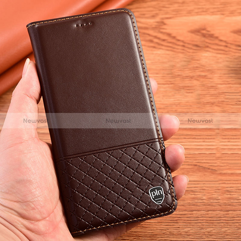 Leather Case Stands Flip Cover Holder H07P for Oppo Reno6 Z 5G