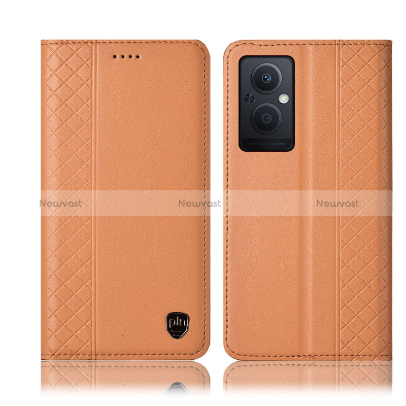 Leather Case Stands Flip Cover Holder H07P for Oppo Reno7 Lite 5G