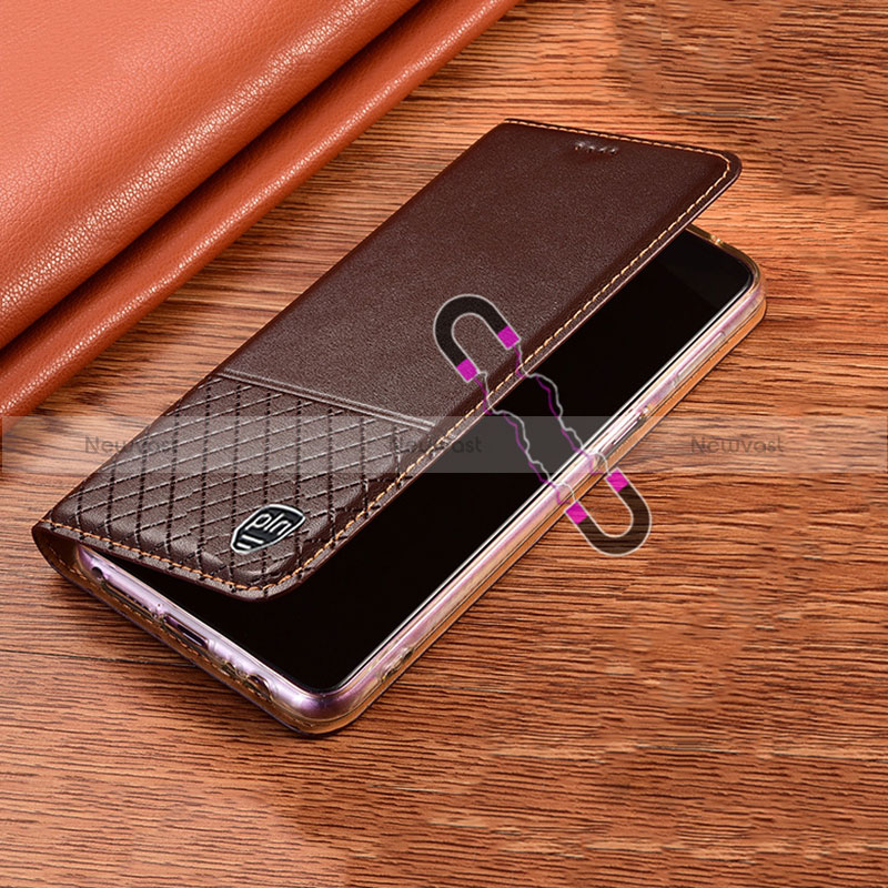 Leather Case Stands Flip Cover Holder H07P for Realme V23 5G