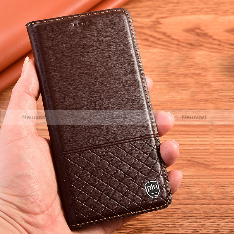 Leather Case Stands Flip Cover Holder H07P for Realme V23 5G