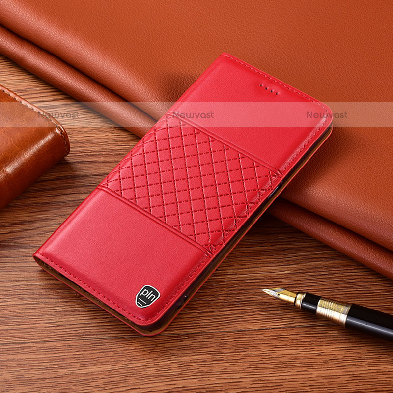 Leather Case Stands Flip Cover Holder H07P for Samsung Galaxy S20 Plus Red