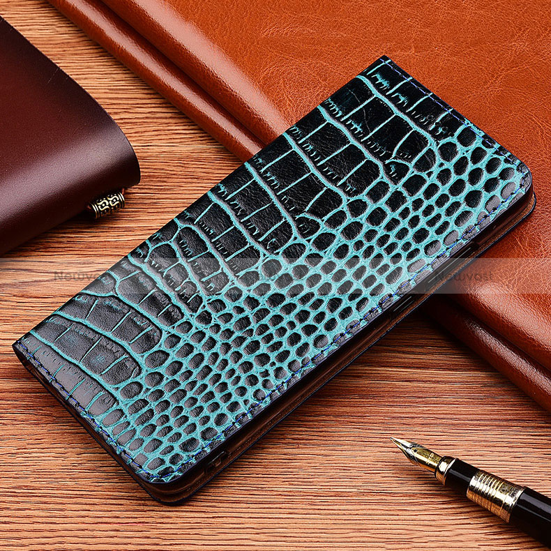 Leather Case Stands Flip Cover Holder H08P for Apple iPhone 11 Pro Blue