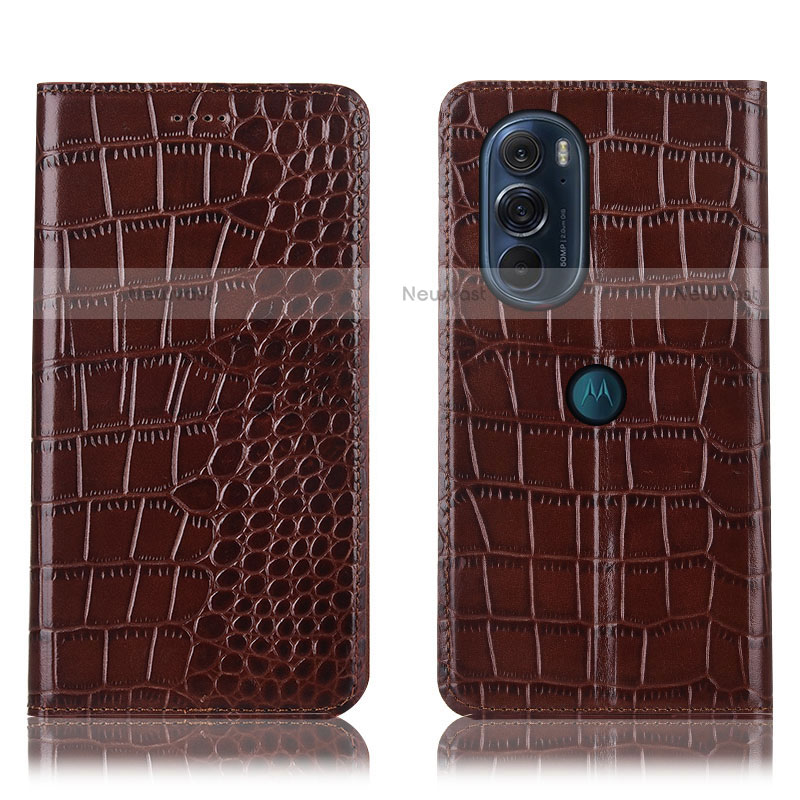 Leather Case Stands Flip Cover Holder H08P for Motorola Moto Edge X30 5G