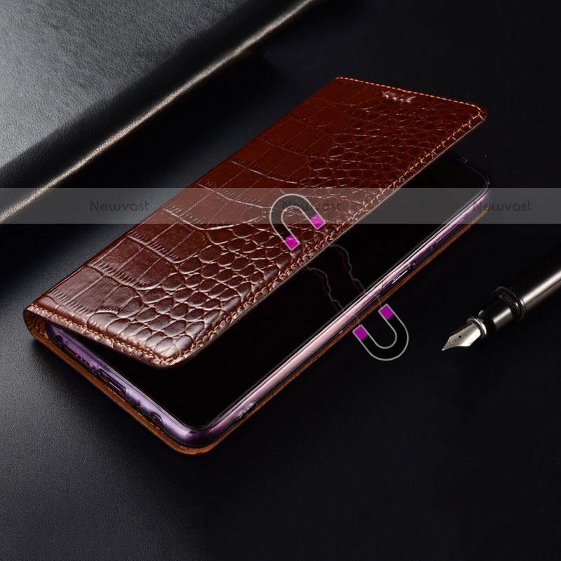 Leather Case Stands Flip Cover Holder H08P for Motorola Moto G Power (2022)