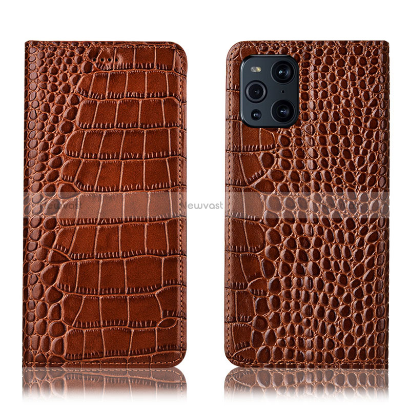Leather Case Stands Flip Cover Holder H08P for Oppo Find X3 5G
