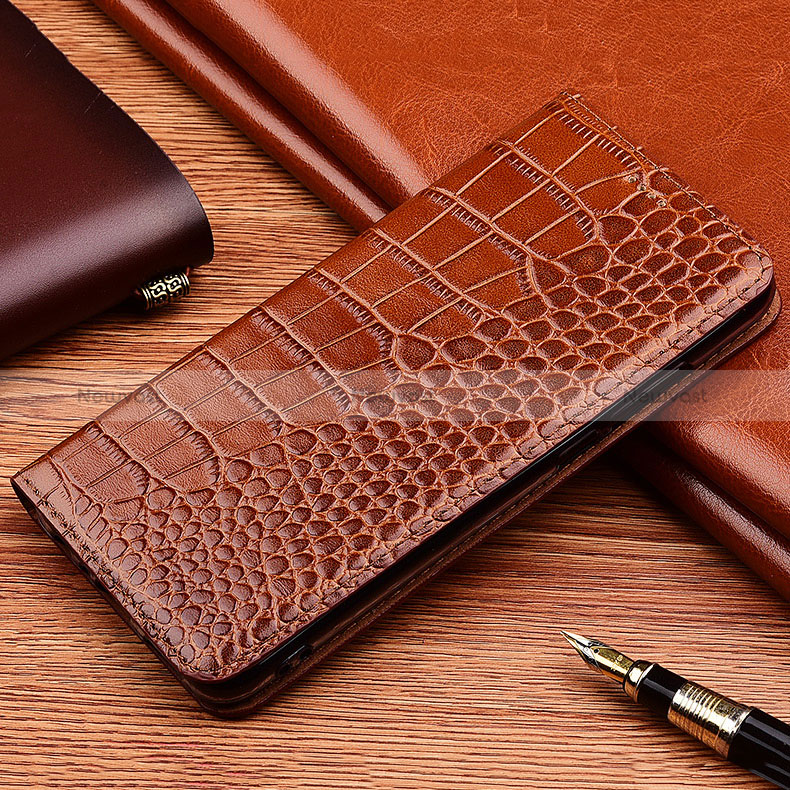 Leather Case Stands Flip Cover Holder H08P for Oppo Reno6 Z 5G