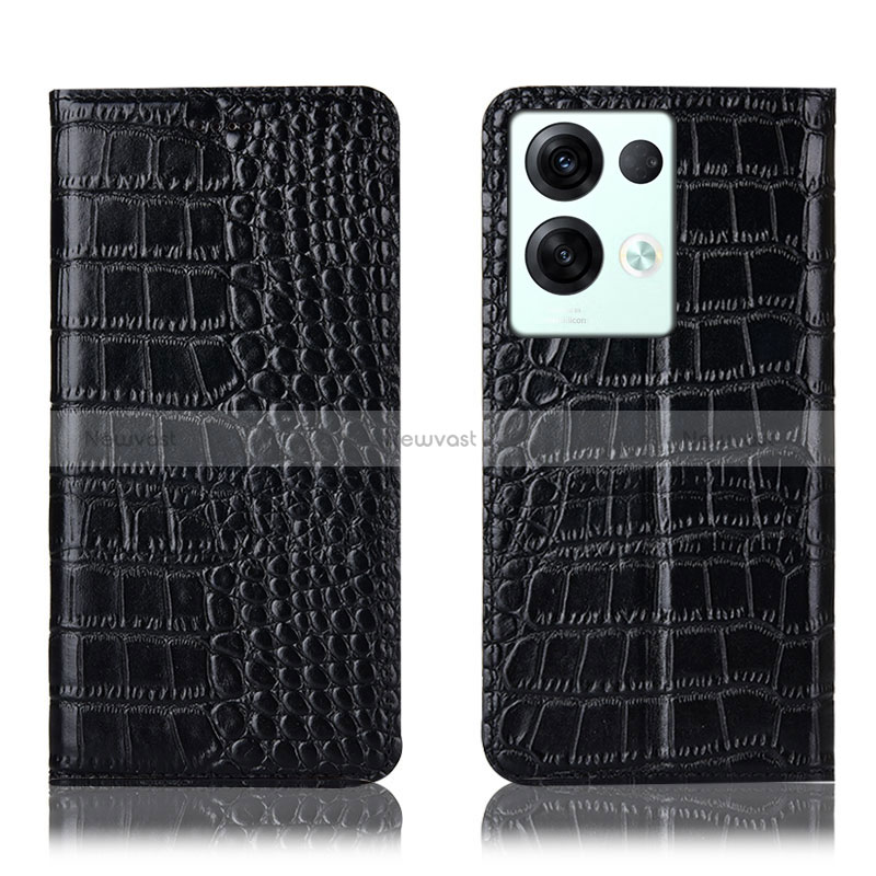 Leather Case Stands Flip Cover Holder H08P for Oppo Reno8 Pro+ Plus 5G