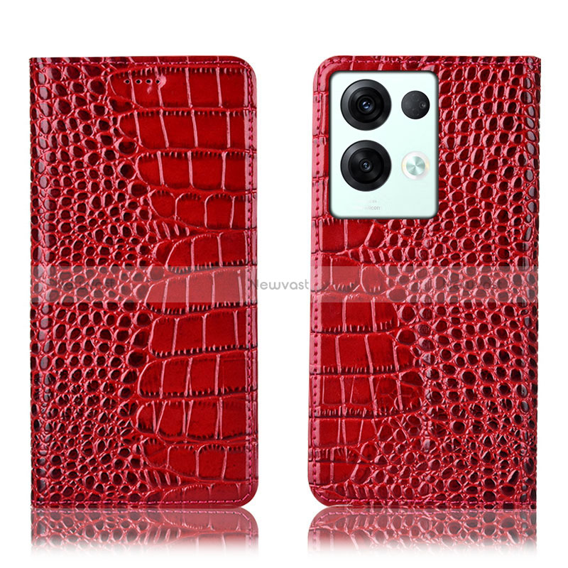 Leather Case Stands Flip Cover Holder H08P for Oppo Reno8 Pro+ Plus 5G