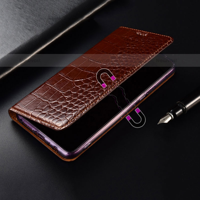 Leather Case Stands Flip Cover Holder H08P for Samsung Galaxy S21 Ultra 5G