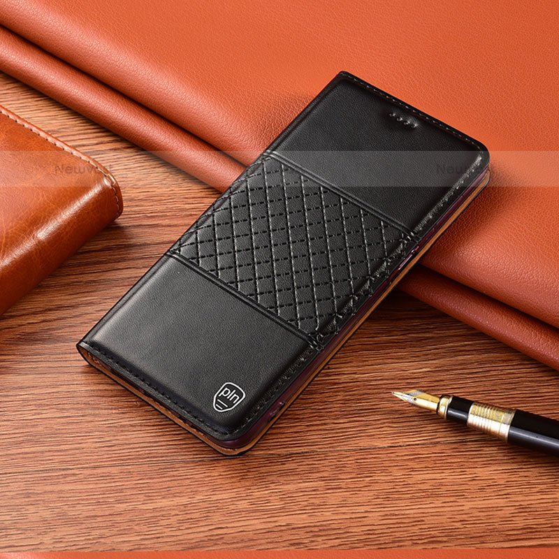 Leather Case Stands Flip Cover Holder H08P for Vivo iQOO 9 Pro 5G Black