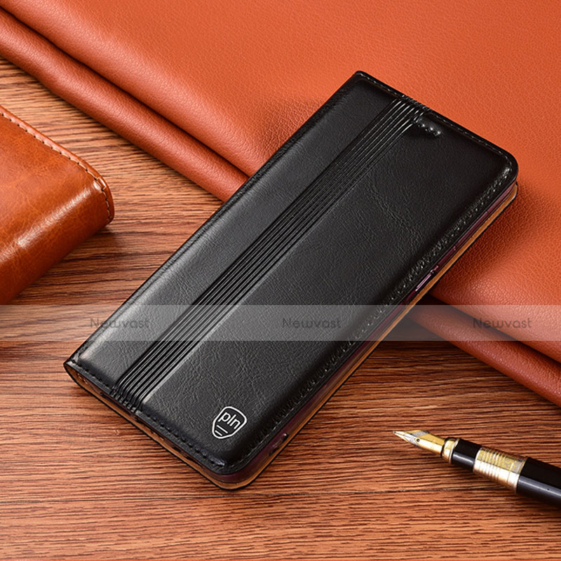Leather Case Stands Flip Cover Holder H09P for Motorola Moto G20 Black