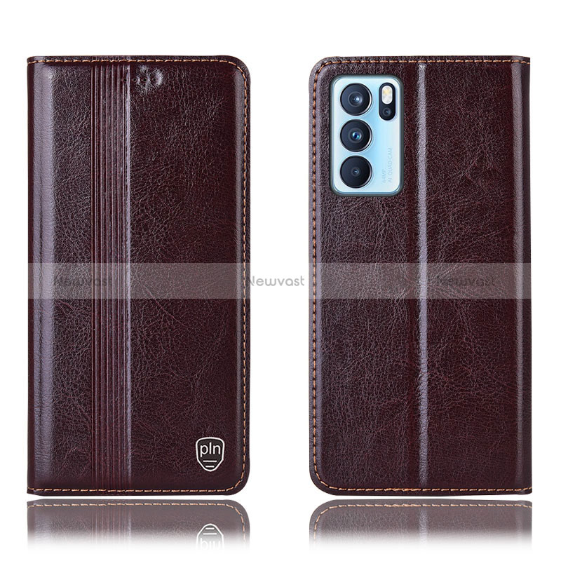 Leather Case Stands Flip Cover Holder H09P for Oppo Reno6 Pro 5G India