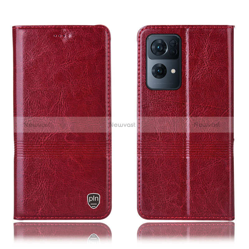 Leather Case Stands Flip Cover Holder H09P for Oppo Reno7 Pro 5G