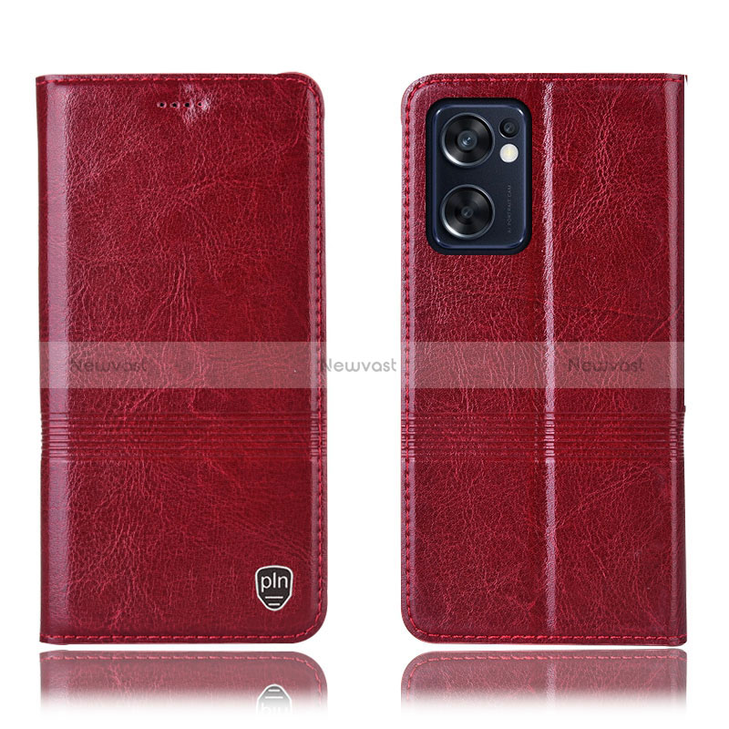 Leather Case Stands Flip Cover Holder H09P for Oppo Reno7 SE 5G