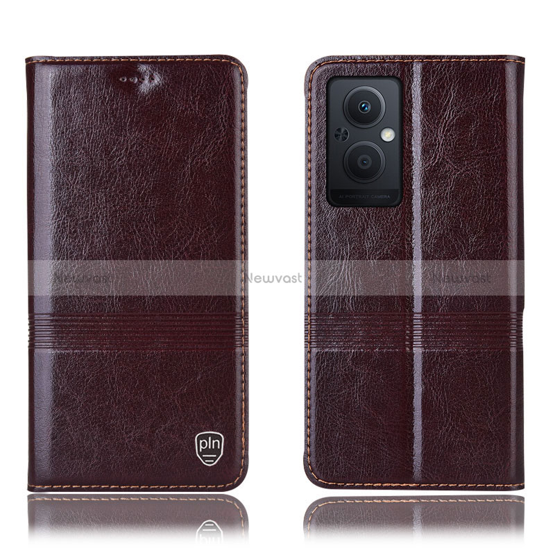 Leather Case Stands Flip Cover Holder H09P for Oppo Reno7 Z 5G