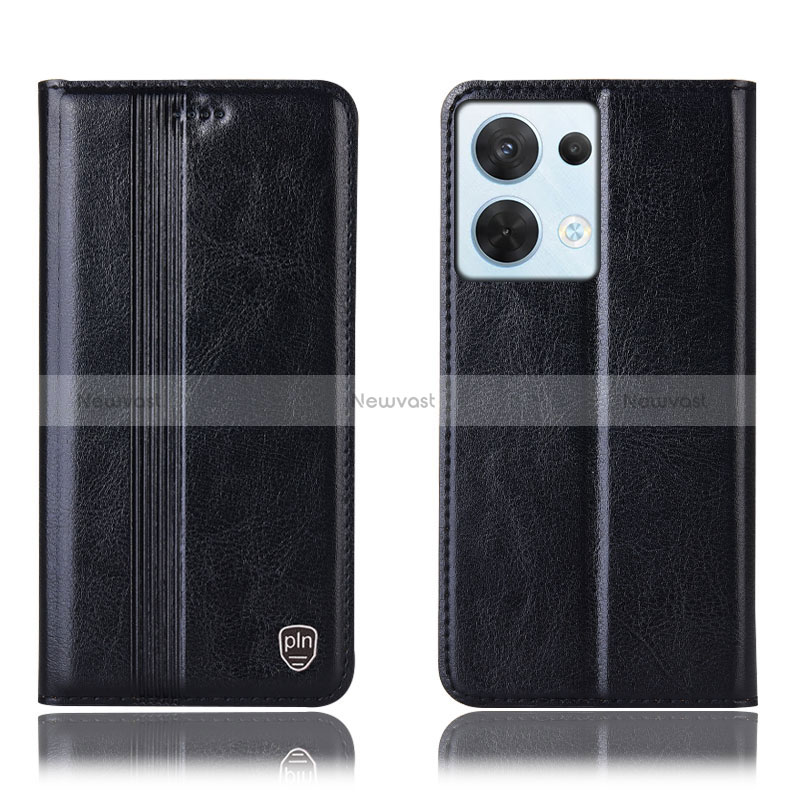 Leather Case Stands Flip Cover Holder H09P for Oppo Reno8 5G