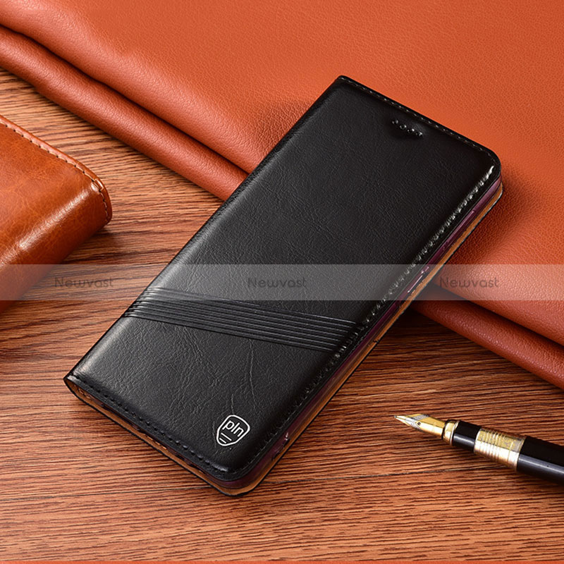 Leather Case Stands Flip Cover Holder H09P for Vivo iQOO Z6 5G Black