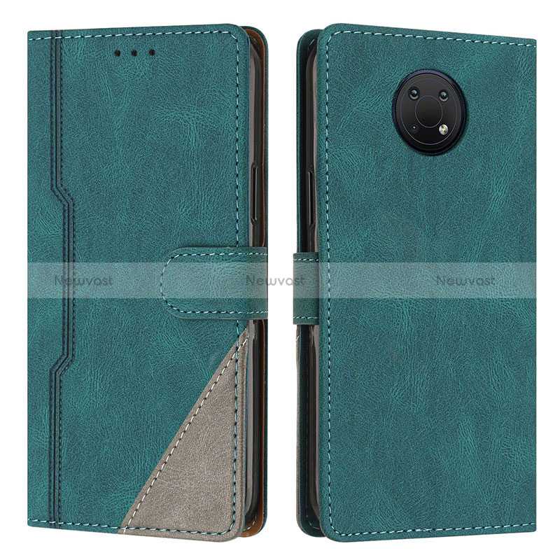 Leather Case Stands Flip Cover Holder H09X for Nokia G50 5G Green