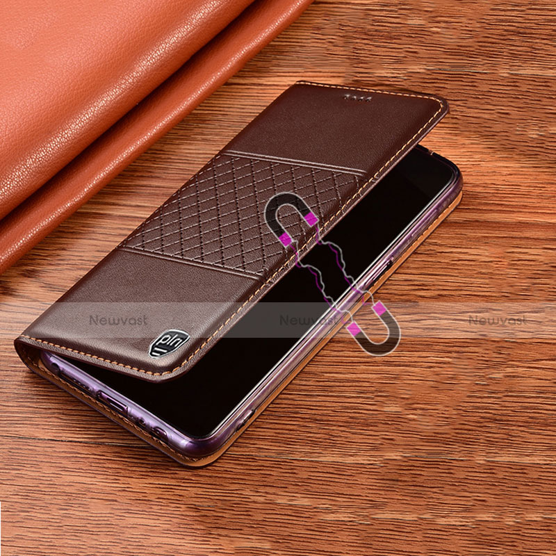 Leather Case Stands Flip Cover Holder H10P for Motorola Moto G82 5G