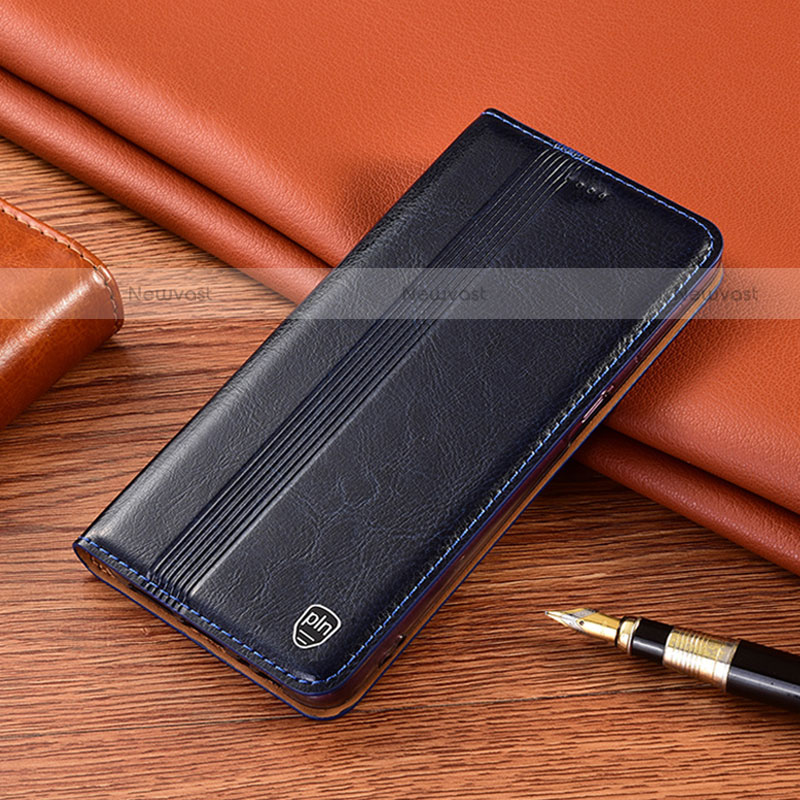Leather Case Stands Flip Cover Holder H11P for Motorola Moto Edge S Pro 5G Blue