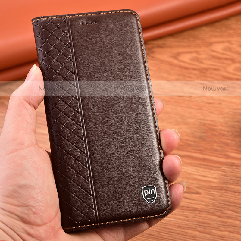 Leather Case Stands Flip Cover Holder H11P for Motorola Moto G200 5G
