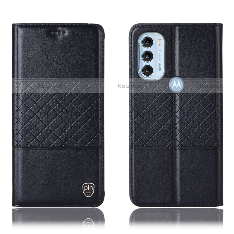 Leather Case Stands Flip Cover Holder H11P for Motorola Moto G71 5G