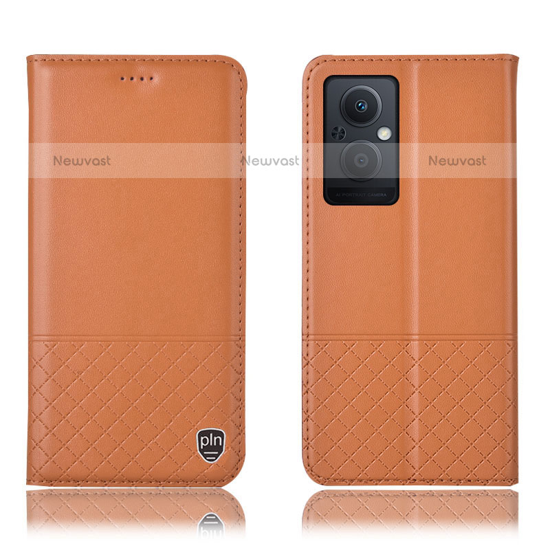 Leather Case Stands Flip Cover Holder H11P for OnePlus Nord N20 5G Orange