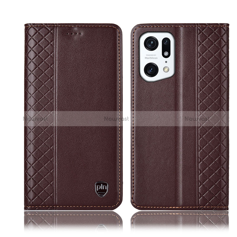 Leather Case Stands Flip Cover Holder H11P for Oppo Find X5 5G
