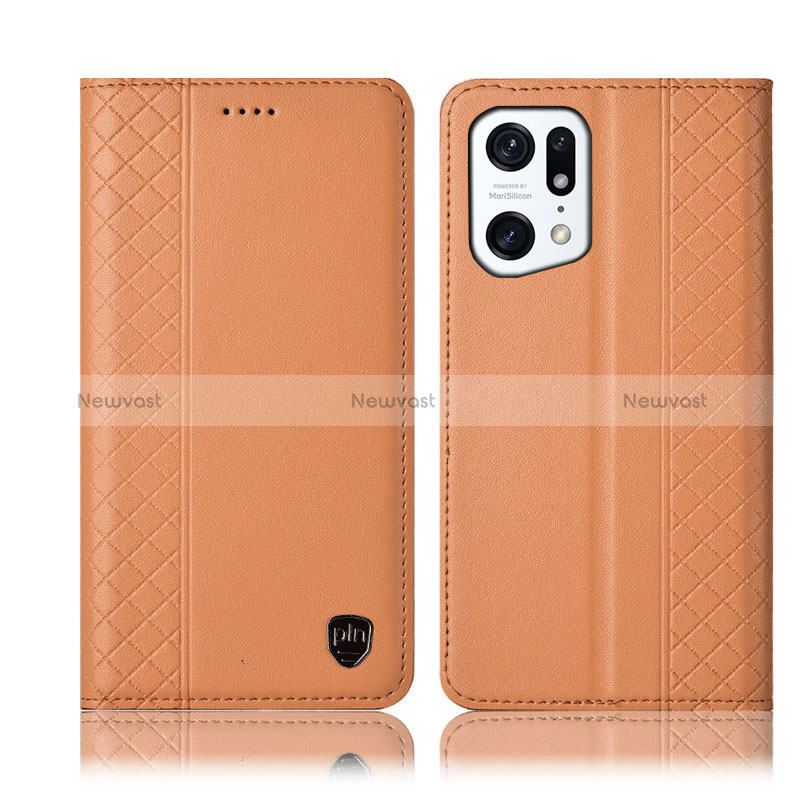 Leather Case Stands Flip Cover Holder H11P for Oppo Find X5 5G