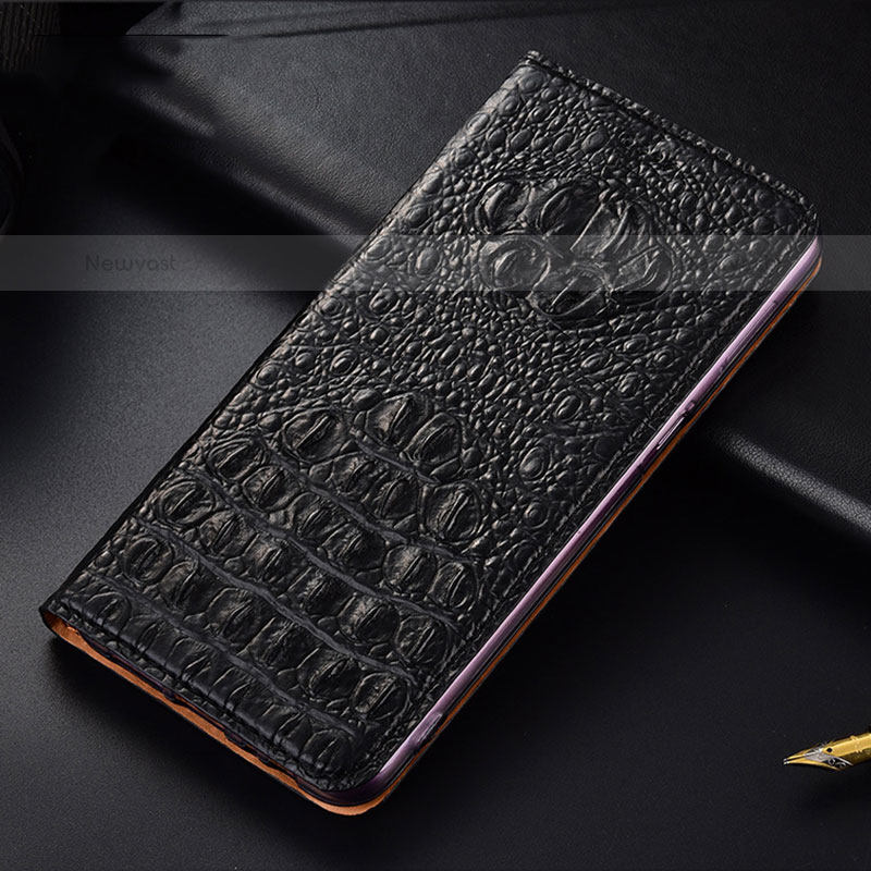 Leather Case Stands Flip Cover Holder H11P for Vivo iQOO 9 Pro 5G Black