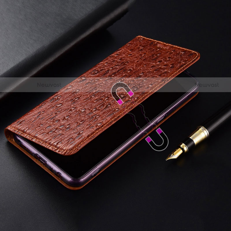 Leather Case Stands Flip Cover Holder H15P for Motorola Moto G71 5G