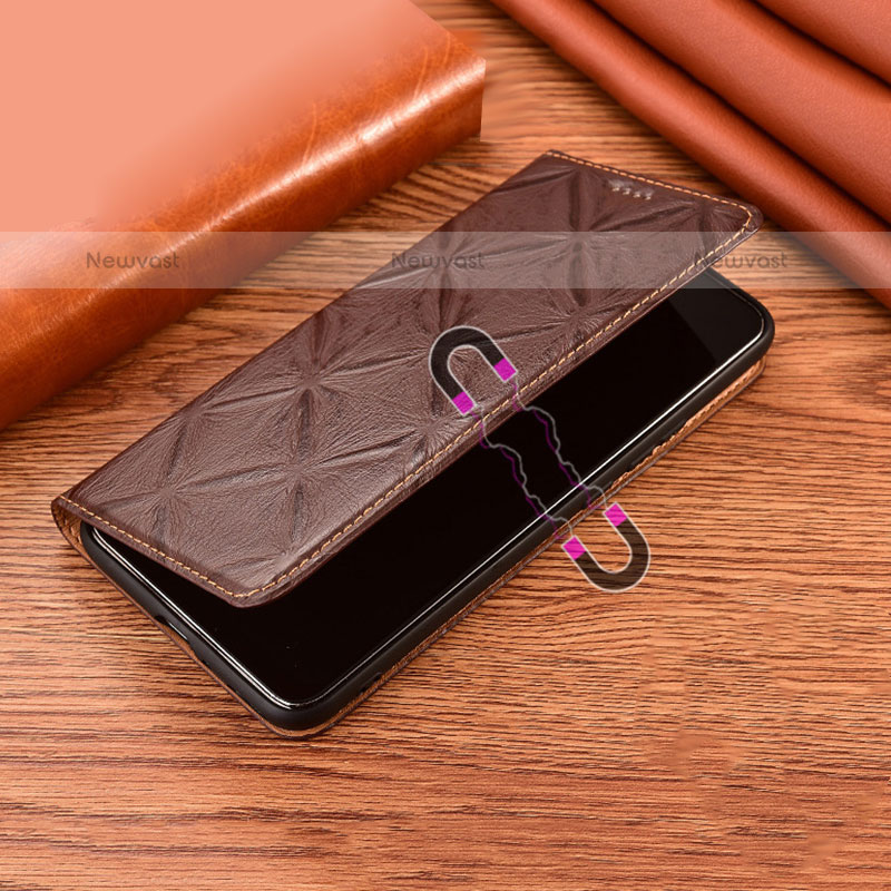 Leather Case Stands Flip Cover Holder H15P for Oppo A55S 5G