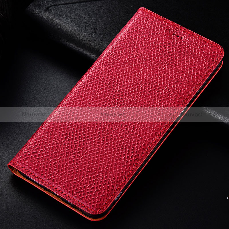 Leather Case Stands Flip Cover Holder H15P for Samsung Galaxy A10 Red