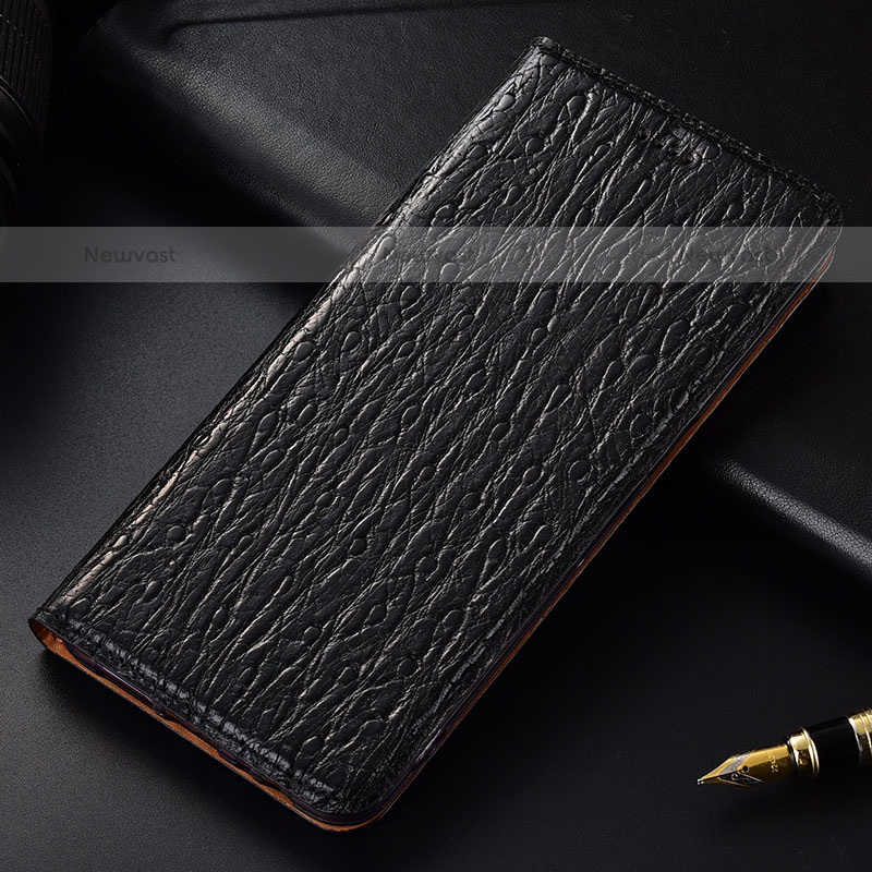 Leather Case Stands Flip Cover Holder H15P for Samsung Galaxy M10 Black