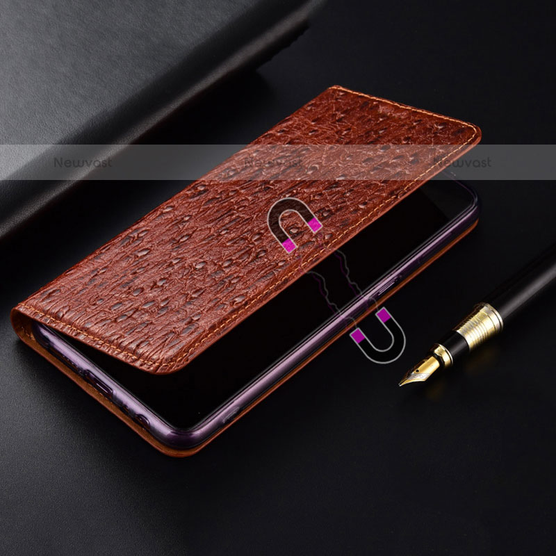 Leather Case Stands Flip Cover Holder H15P for Samsung Galaxy M52 5G