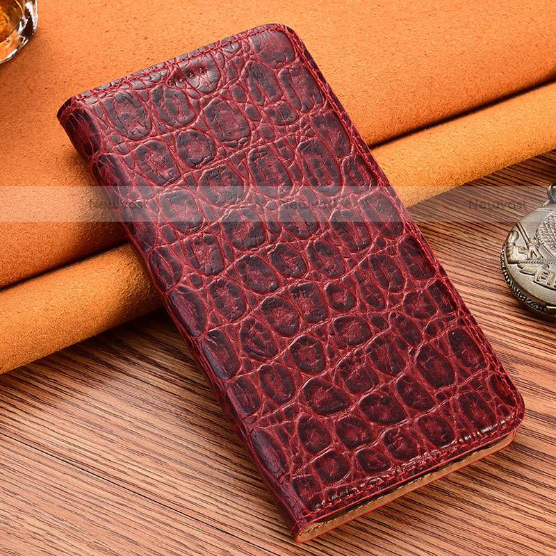 Leather Case Stands Flip Cover Holder H16P for Motorola Moto G10 Power Red