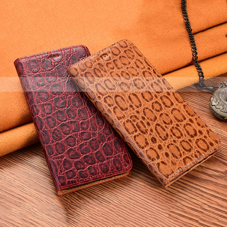 Leather Case Stands Flip Cover Holder H16P for Motorola Moto G100 5G