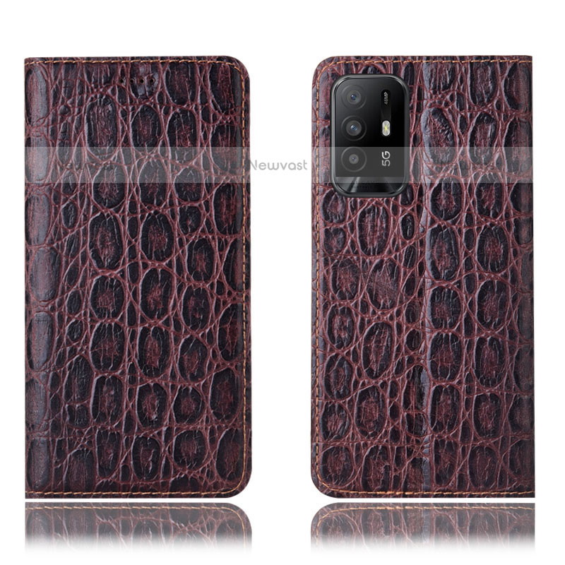 Leather Case Stands Flip Cover Holder H16P for Oppo F19 Pro+ Plus 5G