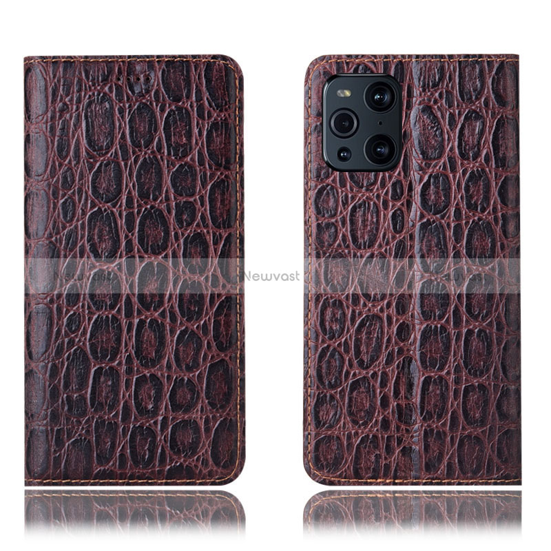 Leather Case Stands Flip Cover Holder H16P for Oppo Find X3 5G