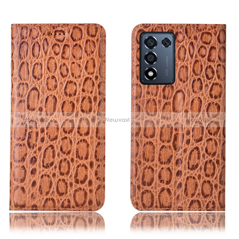 Leather Case Stands Flip Cover Holder H16P for Oppo K9S 5G