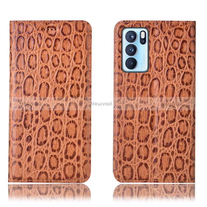 Leather Case Stands Flip Cover Holder H16P for Oppo Reno6 Pro 5G India