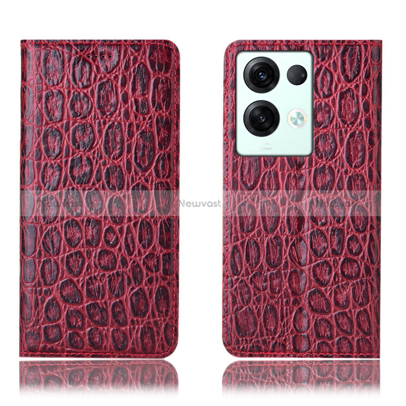 Leather Case Stands Flip Cover Holder H16P for Oppo Reno8 Pro 5G