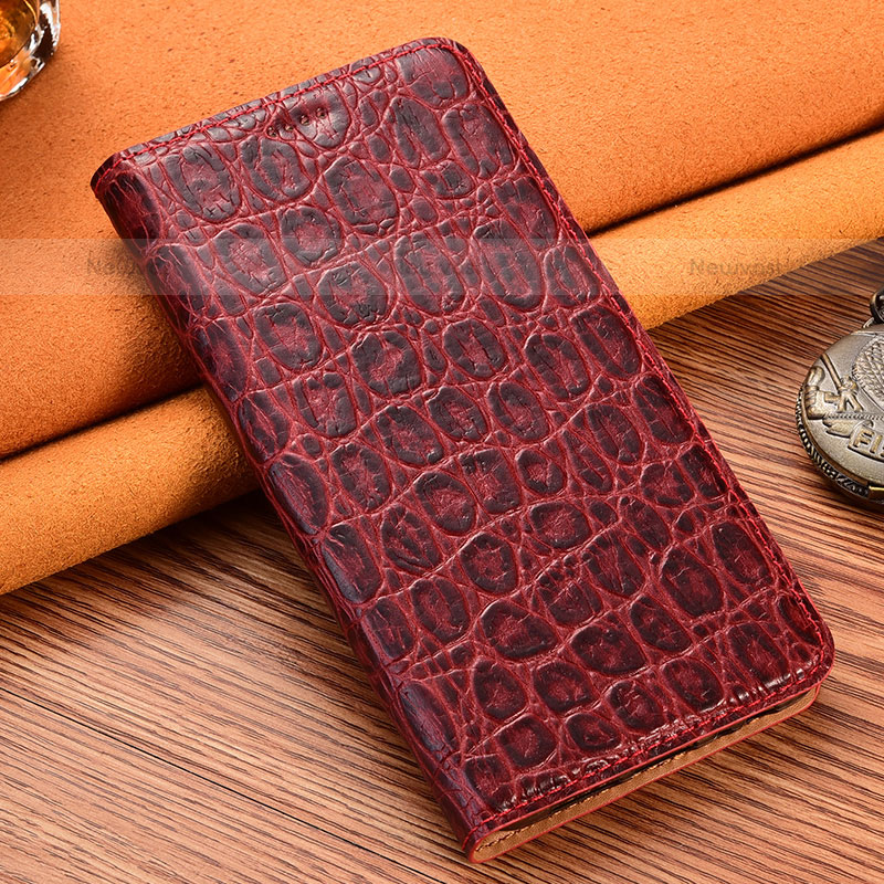 Leather Case Stands Flip Cover Holder H16P for Samsung Galaxy S21 Ultra 5G