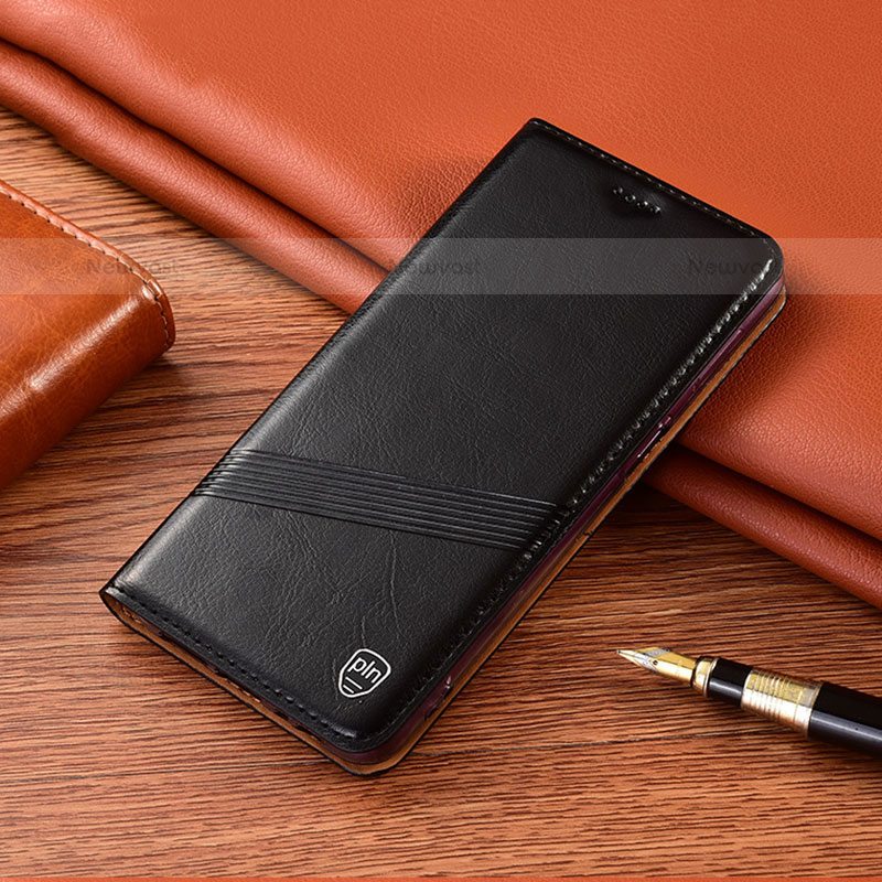 Leather Case Stands Flip Cover Holder H16P for Vivo iQOO 8 Pro 5G Black