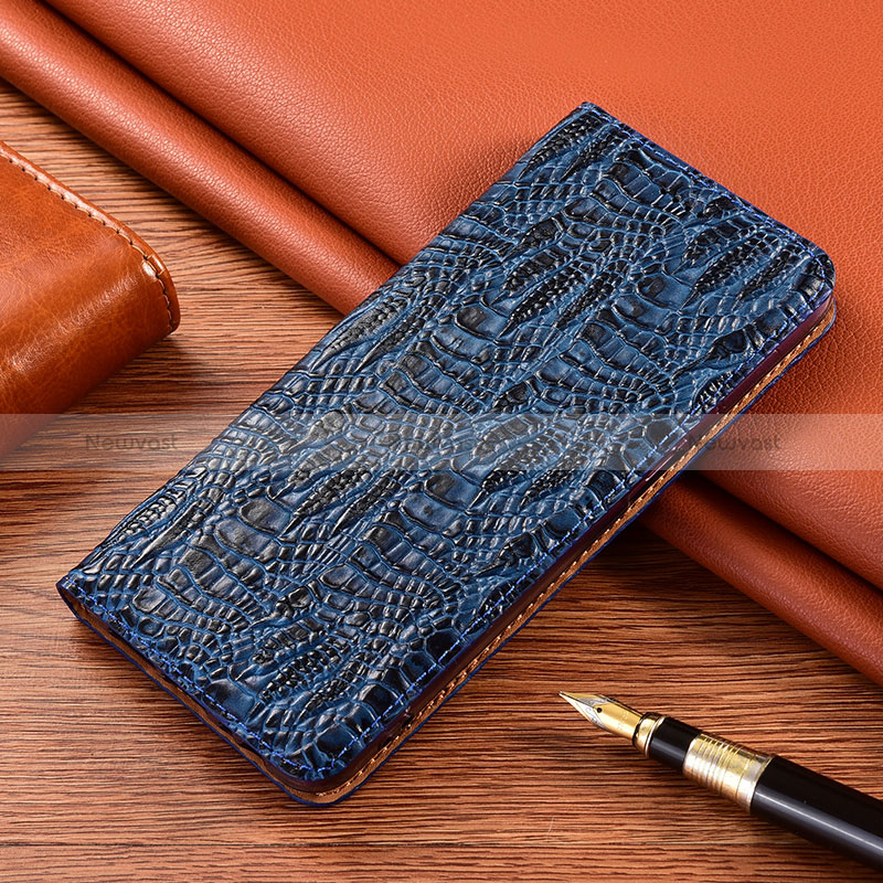 Leather Case Stands Flip Cover Holder H17P for Apple iPhone 11 Blue