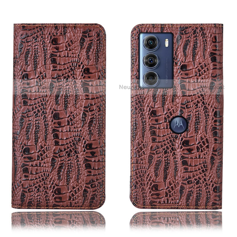 Leather Case Stands Flip Cover Holder H17P for Motorola Moto G200 5G