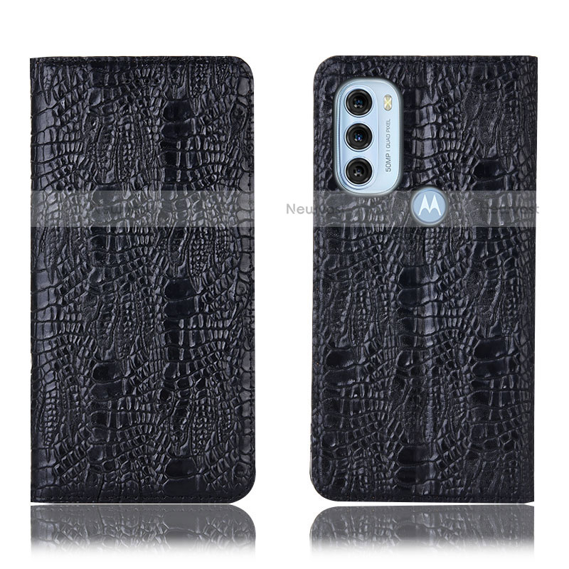 Leather Case Stands Flip Cover Holder H17P for Motorola Moto G71 5G
